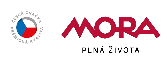 Logo MORA na bílém kolečku s letopočtem