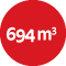 694 m3